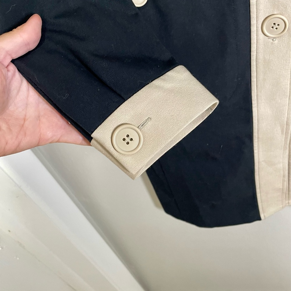 INC Black and Cream Trench Coat - Picture 6 of 9